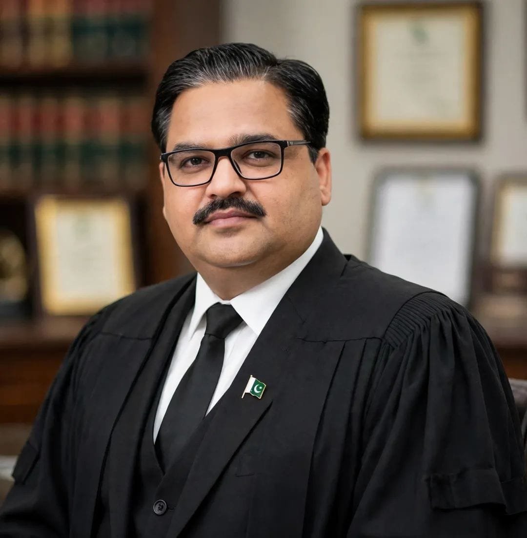 Portrait of Shahbaz Akmal in advocate’s robes